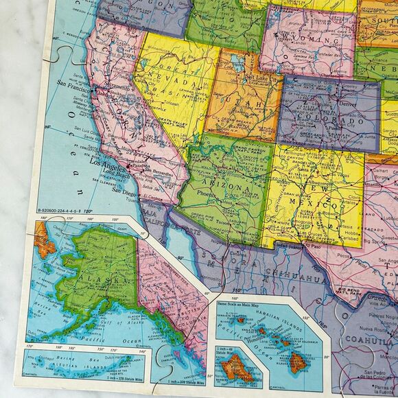 Vintage United States Map Puzzle Rand McNally 63 Pieces Diecut on State Lines - Picture 4 of 10